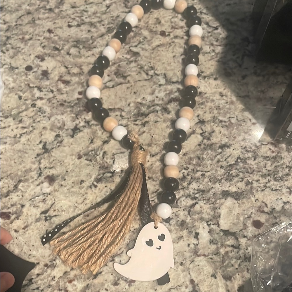 Ghost Beaded Necklace with Tassel